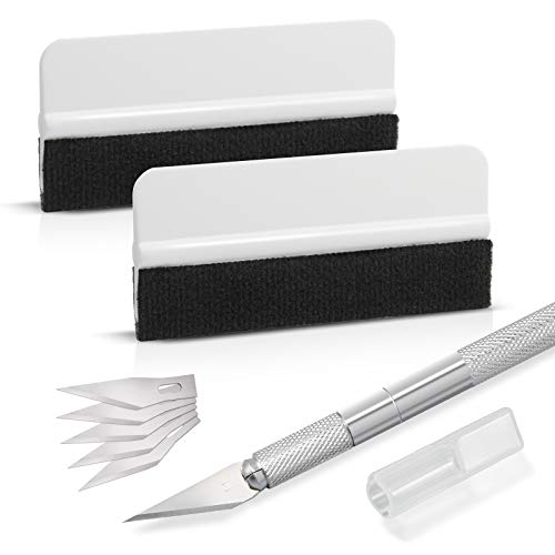 Ehdis Vinylfolie-Installations-Applikator-Kits: Mini Soft Wrapping Tint Squeegee, 30 Grad Handwerksmesser mit Sicherheitskappe