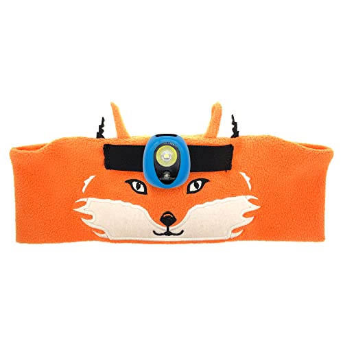 Bandeau en polaire avec lampe frontale LED lumineuse pour enfants renard
