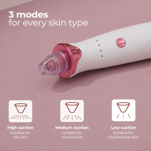 Image of 5-in-1 Blackhead Remover Machine - Electric Pore Cleaner & Whitehead Removal Tool, Deep Face Cleaner Machine for Acne, Pimple & Blackhead Removal, USB Rechargeable Derma Suction Device (White)