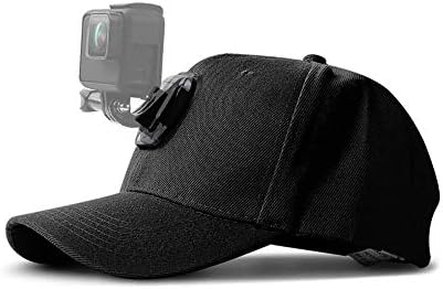 ROCAPRAW Action Cameras Head Mount Hat with Quick Release Buckle Mount Adjustable Cap Compatible for GoPro 5 Session Hero 9/8/7/6/5/4/3 Plus/3/2/1/DJI OSMO etc.