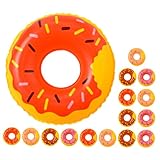 LALAFINA 16個ミニスイムリング 用お風呂おもちゃ ドーナツ型浮き輪 ミニ装飾品 耐久性ある再利用可バスムアクセサリー