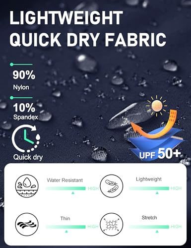 MAGCOMSEN Mens Hiking Cargo Shorts Stretch Dry Fit Moisture Wicking Outdoor Casual Work Shorts for Men Fishing Navy 34
