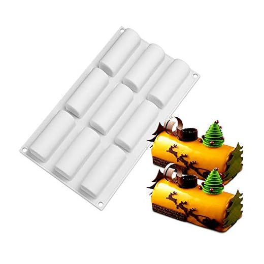 SHEANAON 9 Trous Réutilisables Antiadhésif Moule à Gâteau Demi-Cylindre Bûche pour Muffins, Cheesecake, Chocolat, Dessert - Moule à Pâtisserie pour Anniversaire, Fête, Décoration De Gâteau
