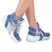 Jeans Sports Shoes, Handmade Women's Sports Shoes, Blue Jeans Embroidered Sports Shoes, Women's Sports Shoes, Birthday gift (6.5, blue)