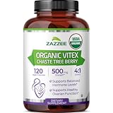 Zazzee USDA Organic Vitex Chasteberry, 120 Vegan...