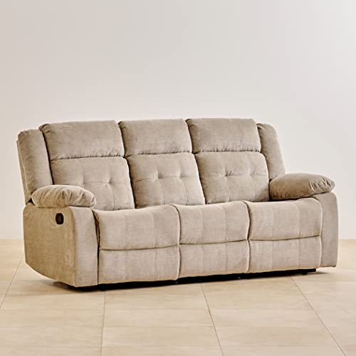 Image of Home Centre Helios Zurich Fabric 3-Seater Manual Recliner - Beige