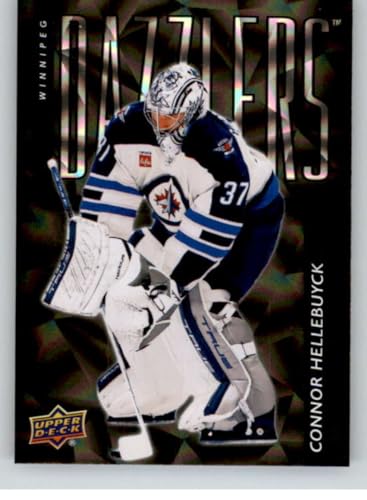 2025-26 Upper Deck Series Two Dazzlers Black #DZ-78 Connor Hellebuyck Winnipeg Jets Official Hockey Card in Raw (NM or Better) Condition