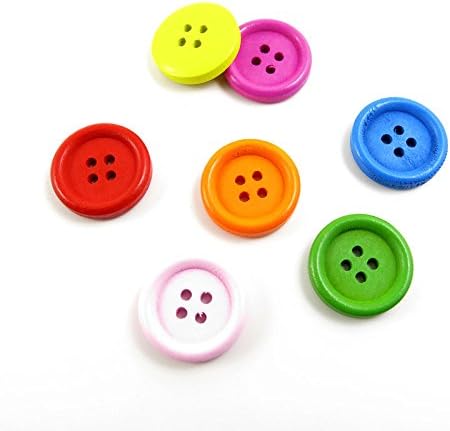 1000x Arts Crafts Flatback Colorful Lovely Clothing Accessory Decoration Plush DIY Accessories Boutons Notions Sewing Wood Buttons Supplies NK2305 Mixed Round 4 Holes