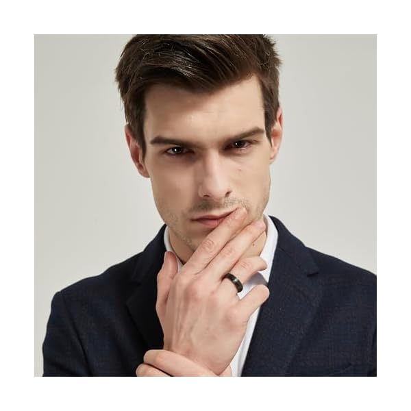 TRUMIUM 4mm 6mm 8mm Tungsten Rings for Men Women Silver Blue Rose Gold Plated Black Tungsten Wedding Band Matte Brushed Finish Comfort Fit Size 4-15