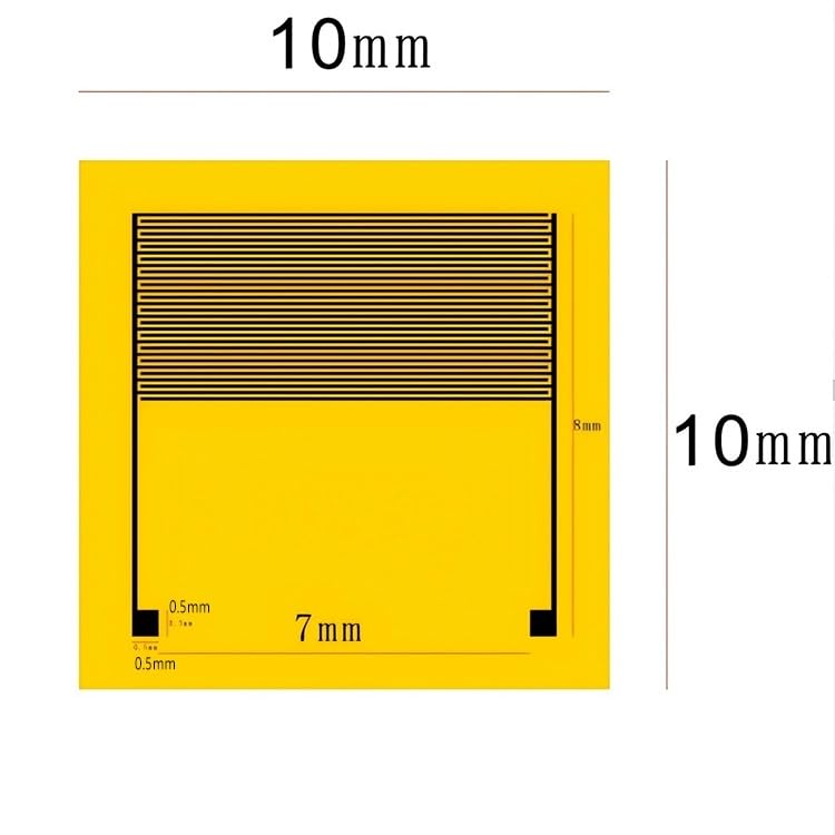 Elettrodo interdigitato flessibile placcato oro IDE for biosensore indossabile con rilevamento 'umidità 1 PZ(Finger Width/Spacing 60μm 10x10mm)