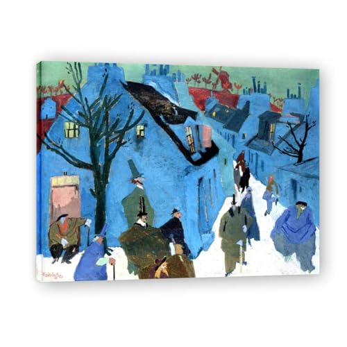Impression sur toile paysage de village pour décoration de bureau à domicile