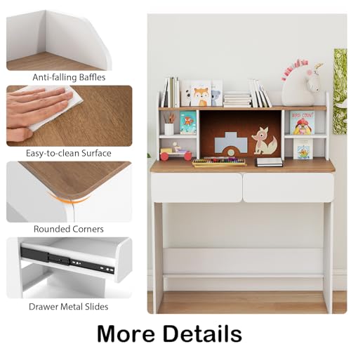 Bureau Enfant 90cm Rangement + Station Recharge LIFEZEAL