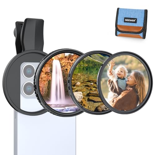 NEEWER 67mm NDtB^[Zbg 3 Rp`u iPhone NbvI CPL+ND2-32+ubNgU1/4" X}zJY tB^[ ΌY ʐ^ANZT[Lbg FL-B37