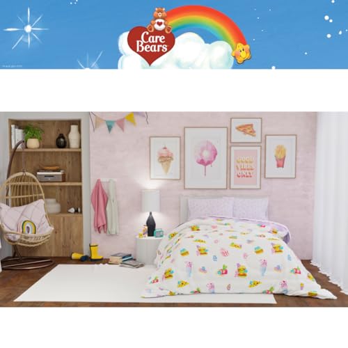 Image of Care Bears Food Snacks 7 Piece Super Soft Cozy Reversible Comforter and Sheet Set with Sham, Full, (Officially Licensed Product) By Franco Collectibles