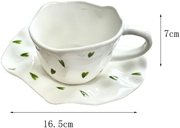 Thick White Vintage Ceramic Cup Party Afternoon Tea Cup Saucer Set