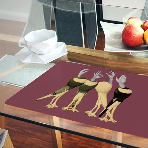 Sets de table en liège anti-rayure napperons rouge lavables grands