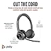 Poly Voyager 4320 UC Wireless Headset (Plantronics) - Stereo Headphones w/Noise-Canceling Boom Mic - Connect PC/Mac/Mobile via Bluetooth - Works w/Teams, Zoom, & More - Amazon Exclusive