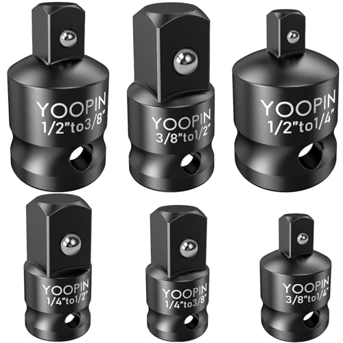 YOOPIN 6 Stück Stecknuss Adapter Set, 1/2-1/4-3/8 Steckschlüssel Adapter, Ratschen Adapters für Drehmomentschlüssel, Ratsche
