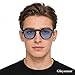 Gleyemor Fashion Sunglasses for Men Women Tortoise Shell Sunglasses Trendy Unisex Style UV400 Protection Shades (Black Frame/Clear Blue Lens)