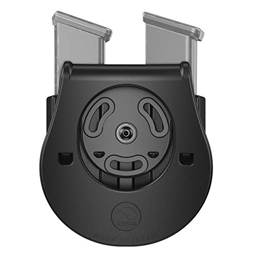 Orpaz Pistol Mag Pouch, Magazine Holster For 0.40, 9Mm Magazine Holder (Double Magazine, Paddle, Single Stack Polymer) #TOP5