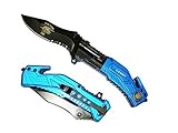 The X Bay US NAVY SEAL TEAM SIX ASSISTED Opening Rescue Pocket Knife LED Flashlight + Seat Belt Cutter