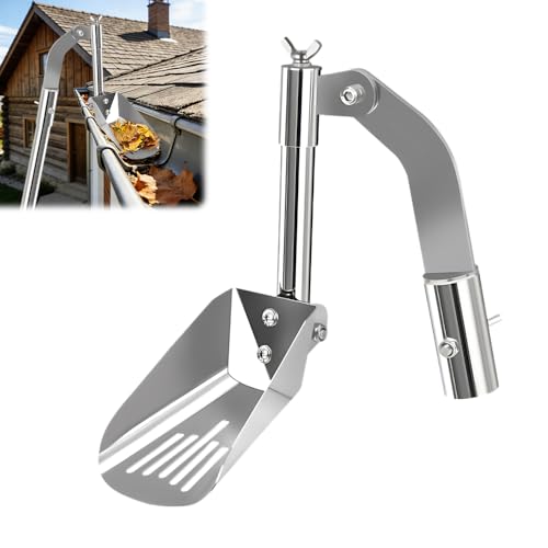 Nettoyage Gouttiere Pelle, NAVESO Inoxydable Nettoyeur Gouttiere Pelles à Avant-Toit, Pelles de Jardin, Nettoyage Toiture Pelle pour Fossés de Jardin, Maison...