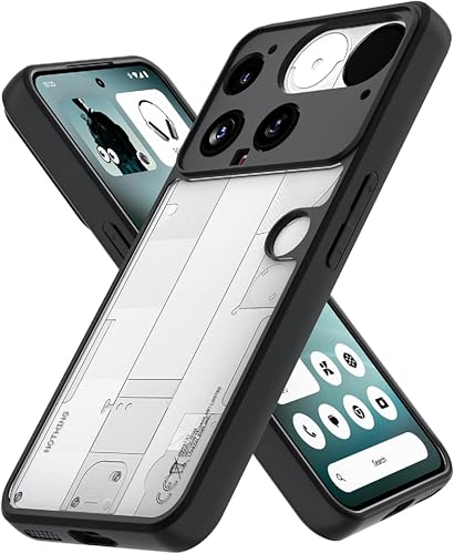 Image of Hybrid Clear Case for Nothing Phone 3, Hard PC+TPU Shockproof, Anti-Yellowing Cover with Camera Protection (Matte Black)