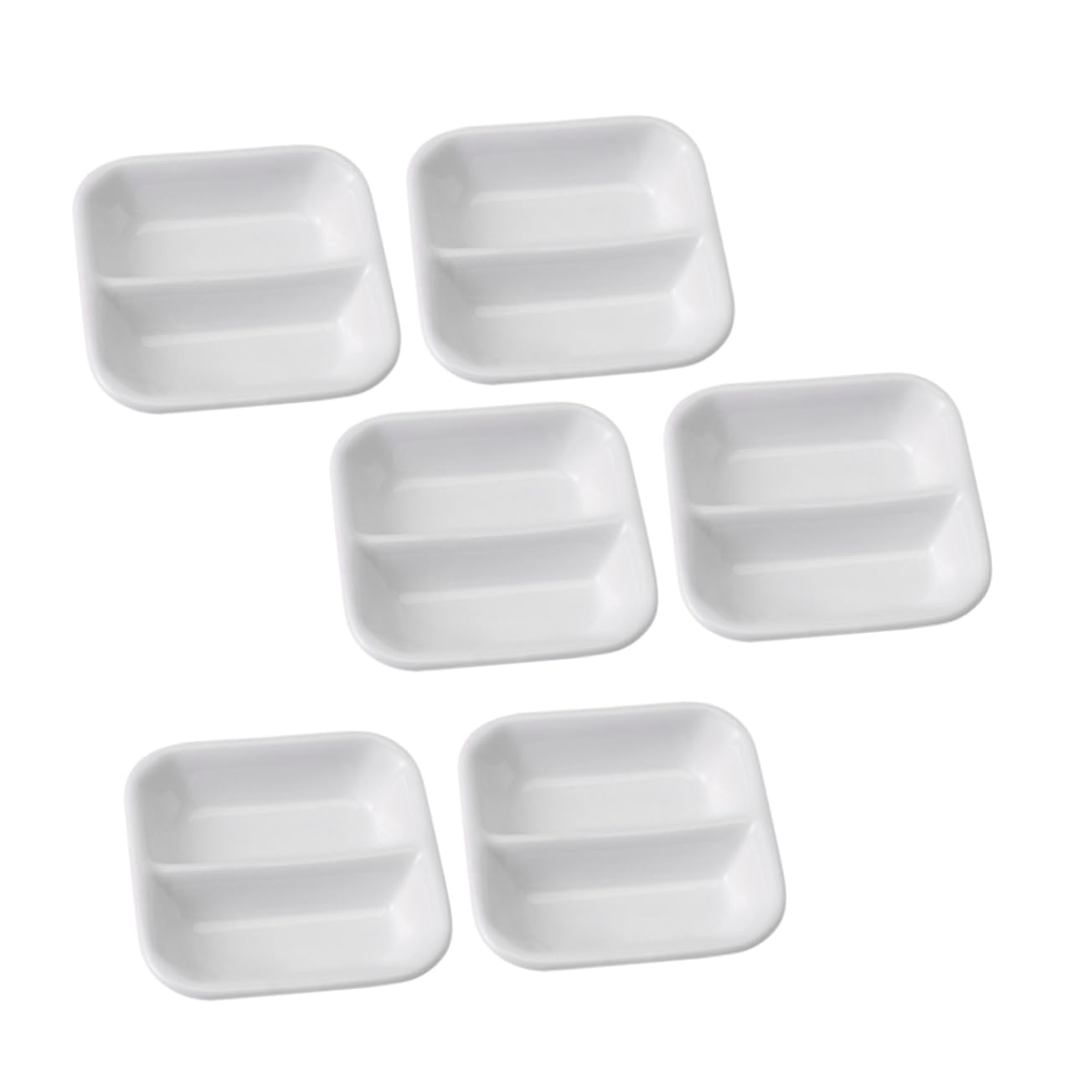 Unomor Ceramic Snack Plates Simple Snack Dish Sauce Dishes Decorative Plate Porcelain Flavor Dish Bbq Sauce Dish Divided Sauce Bowls Mini Containers Platter White Ceramics re-usable