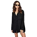 RVCA Women's Solstice Button Up Coverup, RVCA Black, M/10 - Image 5