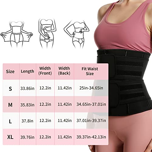 Jueachy Waist Trainer Belt Women Soft Waist Trimmer Sweat Stomach Tummy Wrap Shaper Belly Sweatband Black #TOP5