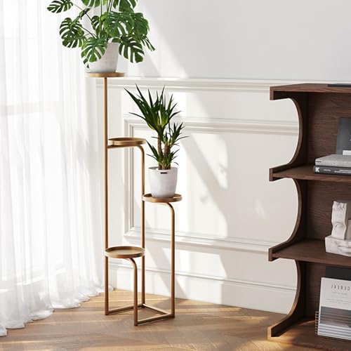 Étagère à fleurs moderne pour salon : support à plantes blanc 4 pots