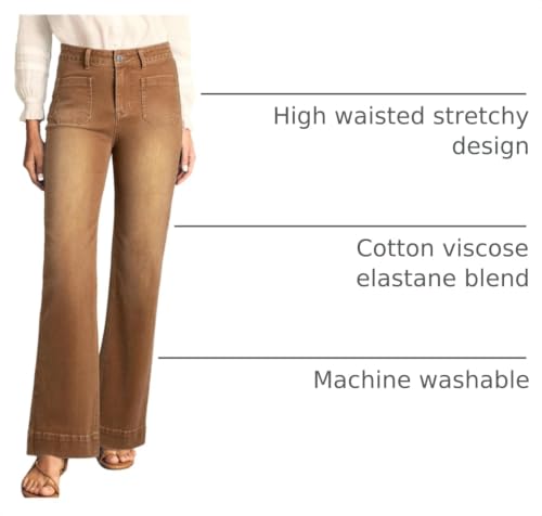 Image of Astylish Women's Wide Leg Jeans High Waisted Denim Pants