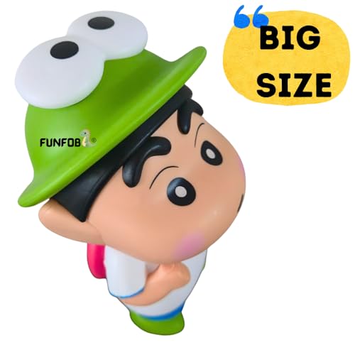 Image of FUNFOB Shinchan Action Figure | Big Size Height-19CM Cartoon Figures Toys for Boys & Girls PVC Multicolour | Frog Hat Shin chan