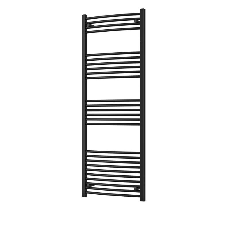 Heated Curved Black Towel Rail - For Luxurious Bathrooms - Efficient Towel Warmer & Storage Rack - Bathroom Radiator Towel Rail with Stylish Towel Holder - Easy Installation - H1600mm x W600mm
