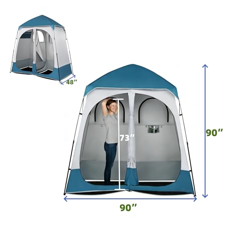 Carpa Ducha Camping Portátil 2 Habitaciones 90x90x48 pulgadas miniatura 2