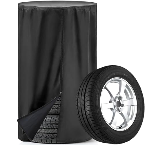 Shengruili Auto Reifentasche Universale Reifenabdeckung,Auto Reifen Schutzhülle,Reifen-Aufbewahrungstasche,wasserdichte Staubdicht Reifenschutzhülle,Reifenabdeckung mit Reißverschluss für 4 Reifen