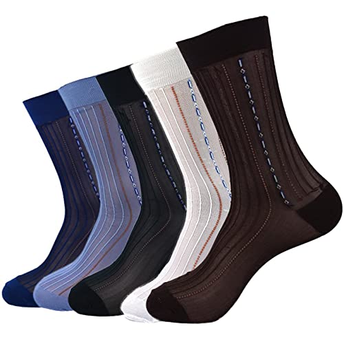 Nanxson 5/10 Pairs Men's Ultra Thin Socks Sheer Casual Sock Dress Socks