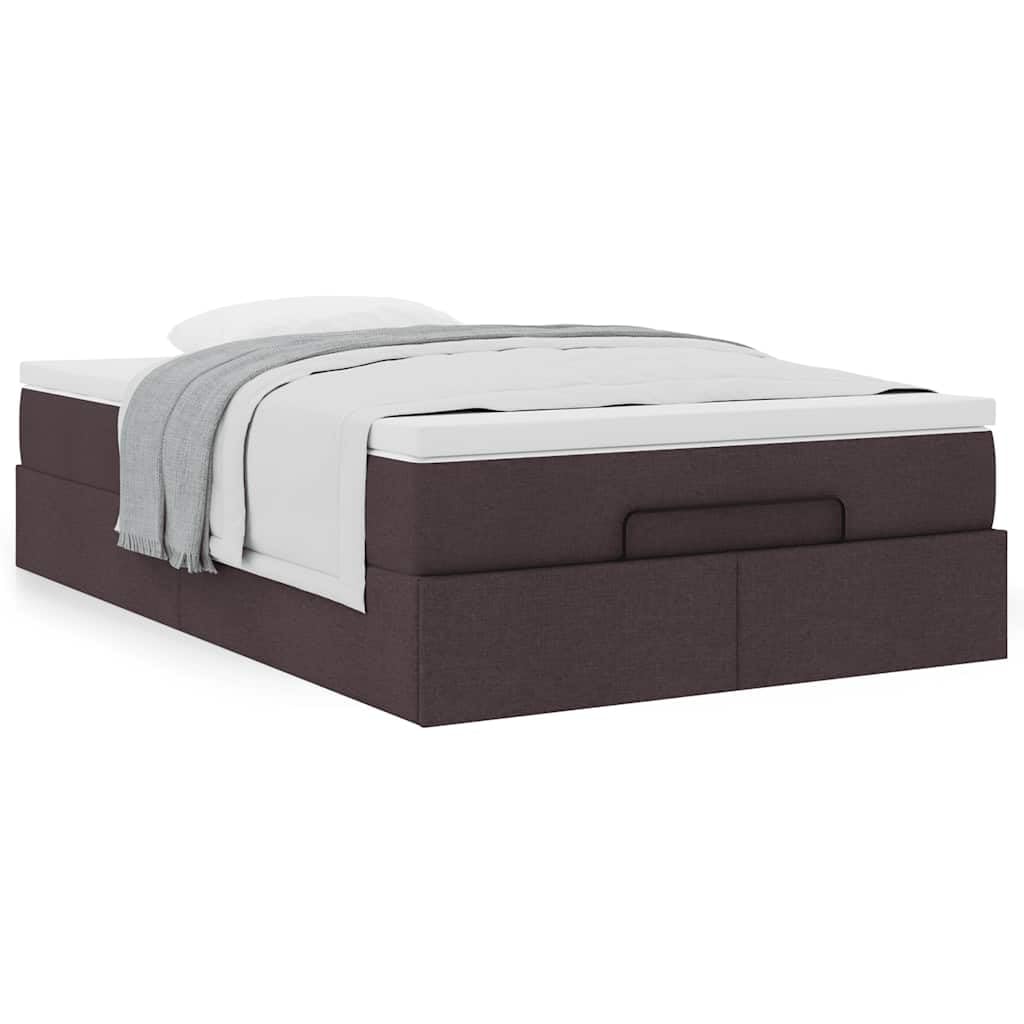 Letto a pouf marrone scuro, 120 x 200 cm, con molle insacchettate, materasso idraulico, comfort per camera dei ragazzi, camera degli ospiti