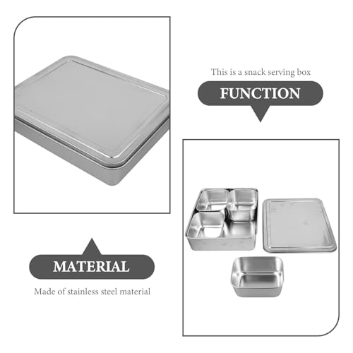 Boîte à condiments à plusieurs compartiments en acier inoxydable grande capacité - 4