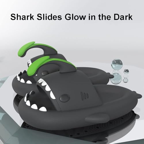 Generic Unisex Shark Slides, Novelty Cloud Shark Slippers Anti-Slip Quick Drying, Cloudy Shark Slides for Men and Women3