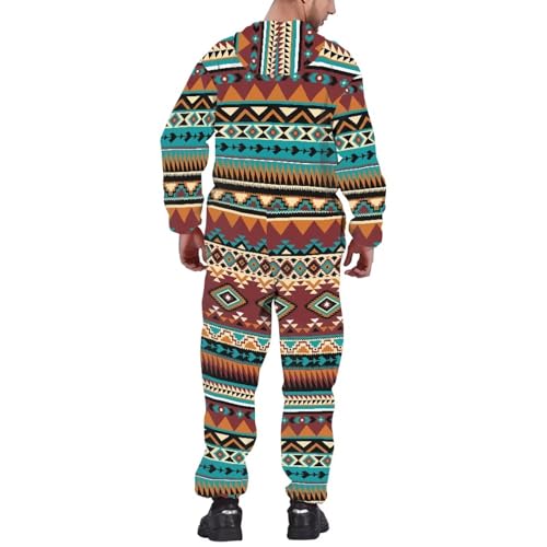 Aztec Onesie,Onesies Adult,Long-Sleeve Pjs,Hooded Jumpsuit,Unisex Onesie,Non-Set s-4xl2