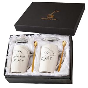 Mr and Mr Coffee Mugs Wedding Gifts for Grooms Gift for Gay Couples Engagement Wedding and Married Couples Anniversary Valentine’s Day Gifts Ceramic Marble Cups