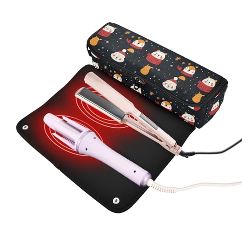 Bolsa de viaje resistente al calor Typography Marble para herramientas de cabello como planchas y rizadores, organizador portátil miniatura 2