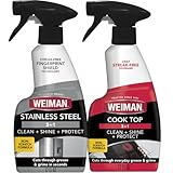 Weiman Stainless Steel Cleaner & Cooktop Daily Cleaner - 12 Ounce - Kitchen Appliance Cleaner Kit