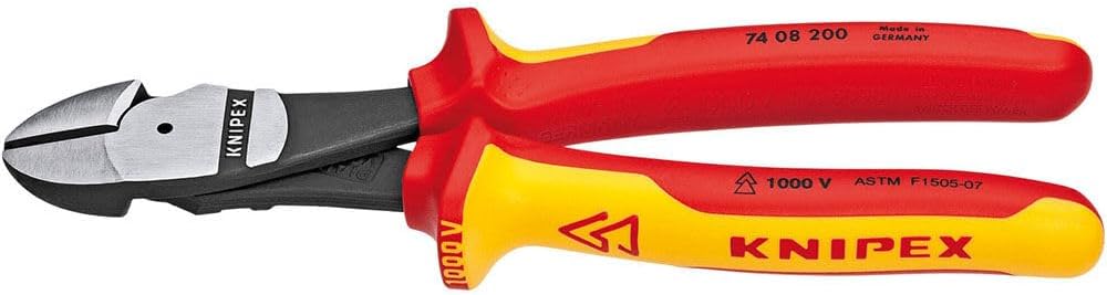 Knipex Tools 74 08 200 SBA InsulatedHigh Leverage Diagonal Cutters, 8-Inch