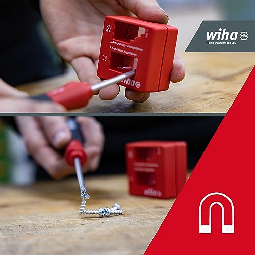 Wiha Magnetisierer/ Entmagnetisierer I Schraubendreher mit verschiedenen Größen magnetisieren/entmagnetisieren I einfach, schnell, kompakt (02568)