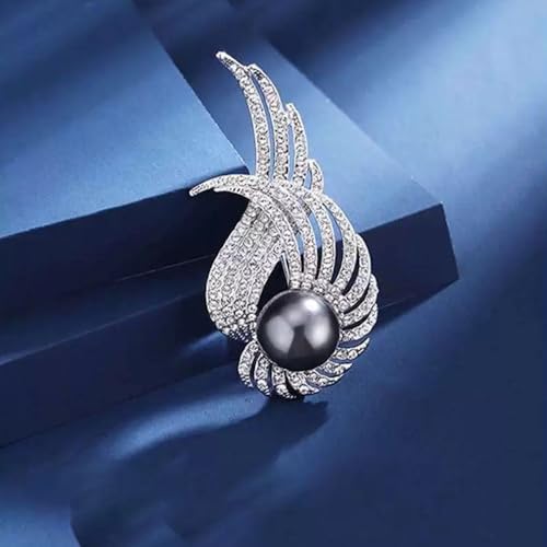 Image of Elegant Floral Brooch Pins for Women - Stylish Personalized Design Rhinestone Lapel Pin Jewelry for Ladies Flower Sweater Scarf Coat Dress Brooches and Pins for Women