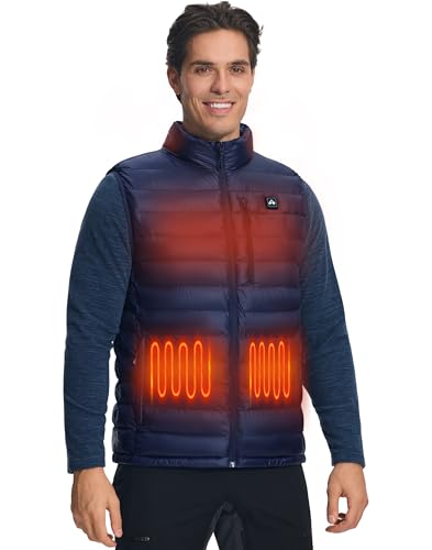 Image of Pioneer Camp Men's Heated Puffer Vest with Battery Pack & Chest Pocket - Lightweight Electric Heating Vests for Winter