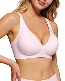 As Fairy Seamless Wireless Bra for Women Soft Support Bra with Lift Comfortable T-Shirt Bra for Daily Wear(Pink 38DD)