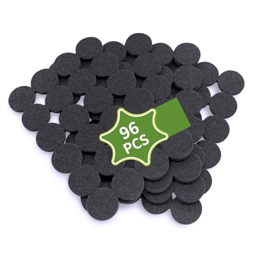 COVERCORNER Felt Furniture Pads for Hardwood Floors 96 PCS, Furniture Pads, Floor Protectors for Hardwood Floors, Felt Pads for Furniture, Round, Black, Value Pack
